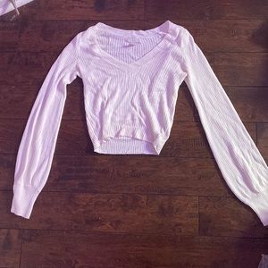 White Cropped Knit Top